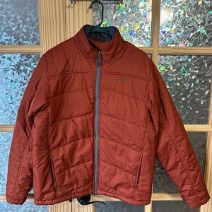 Eddie Bauer Down Puffer Quilted Men's Jacket M Orange Lightweight